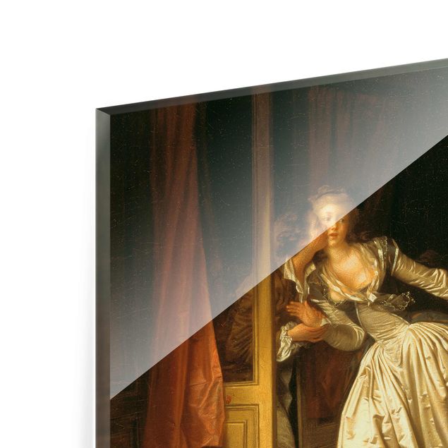 Glass print - Jean Honoré Fragonard - The Stolen Kiss