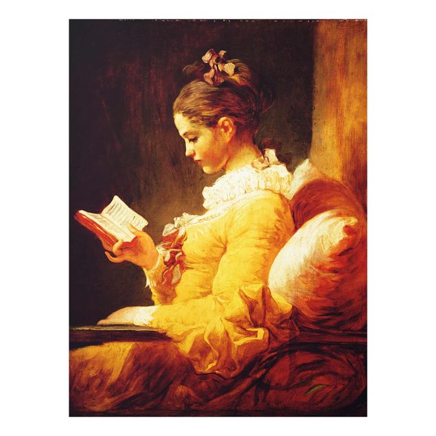 Glass print - Jean Honoré Fragonard - Young Girl Reading