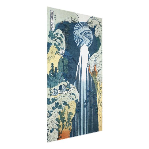 Glass print - Katsushika Hokusai - The Waterfall of Amida behind the Kiso Road