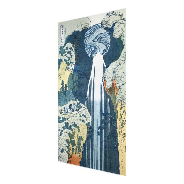 Glass print - Katsushika Hokusai - The Waterfall of Amida behind the Kiso Road