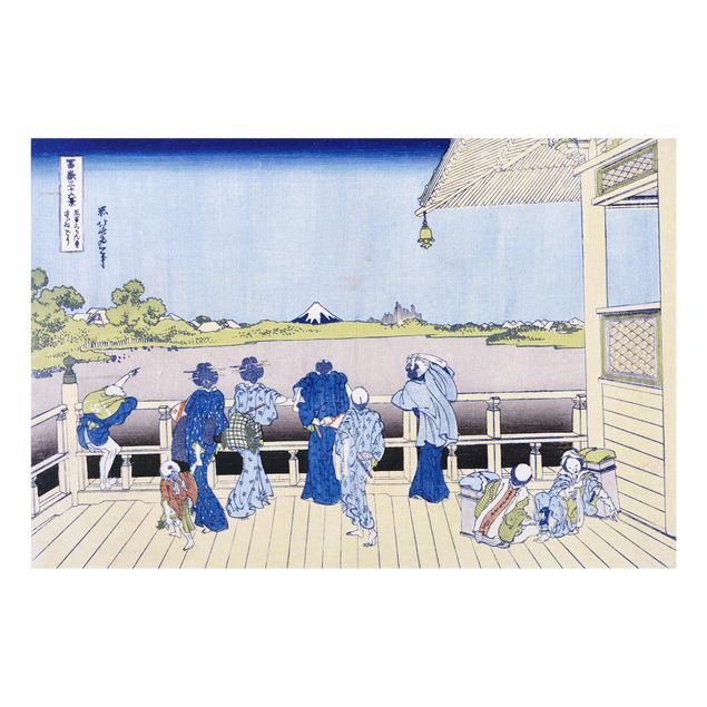 Glass print - Katsushika Hokusai - The Sazai Hall in the Rakanji Temple