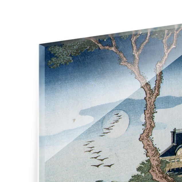 Glass print - Katsushika Hokusai - A Peasant Crossing A Bridge