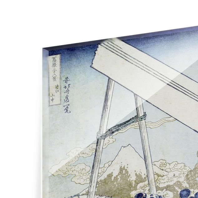 Glass print - Katsushika Hokusai - In The Totomi Mountains
