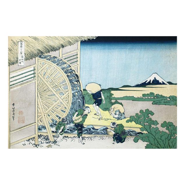 Glass print - Katsushika Hokusai - Waterwheel at Onden