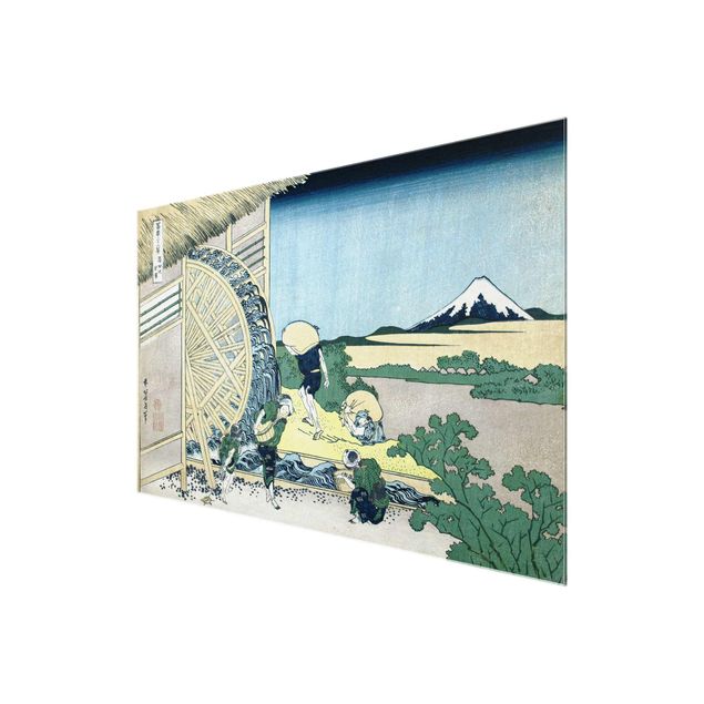 Glass print - Katsushika Hokusai - Waterwheel at Onden