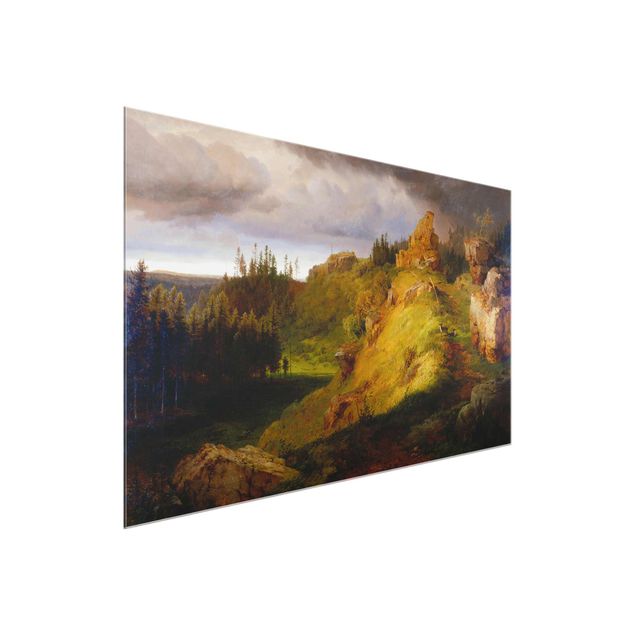 Glass print - Louis Gurlitt - Landscape of the Giant Mountains