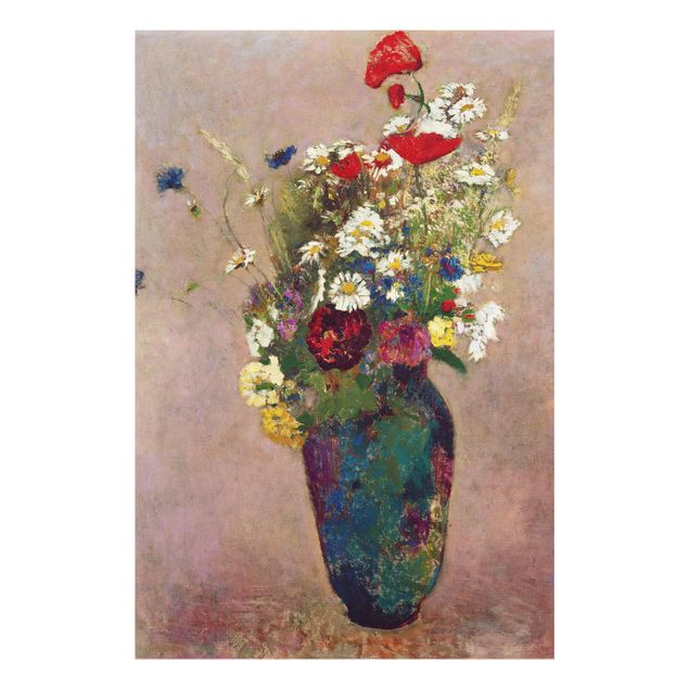 Glass print - Odilon Redon - Flower Vase with Poppies