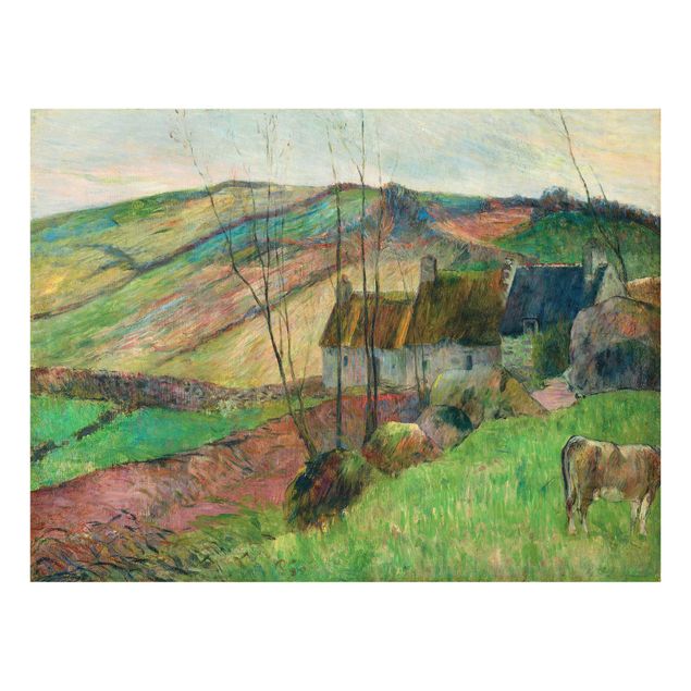 Glass print - Paul Gauguin - Cottages On The Side Of Montagne Sainte-Marguerite