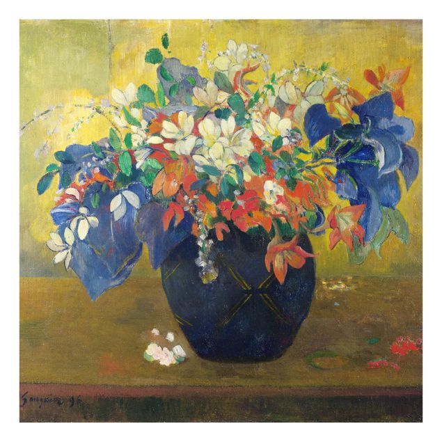 Glass print - Paul Gauguin - Flowers in a Vase