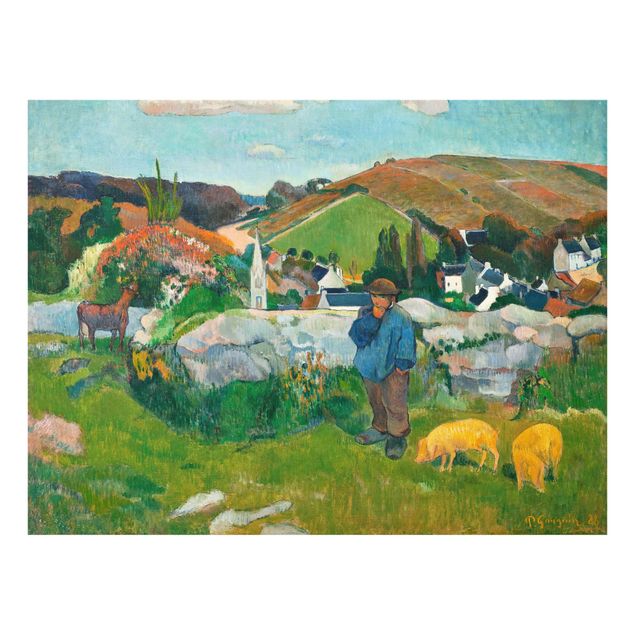 Glass print - Paul Gauguin - The Swineherd