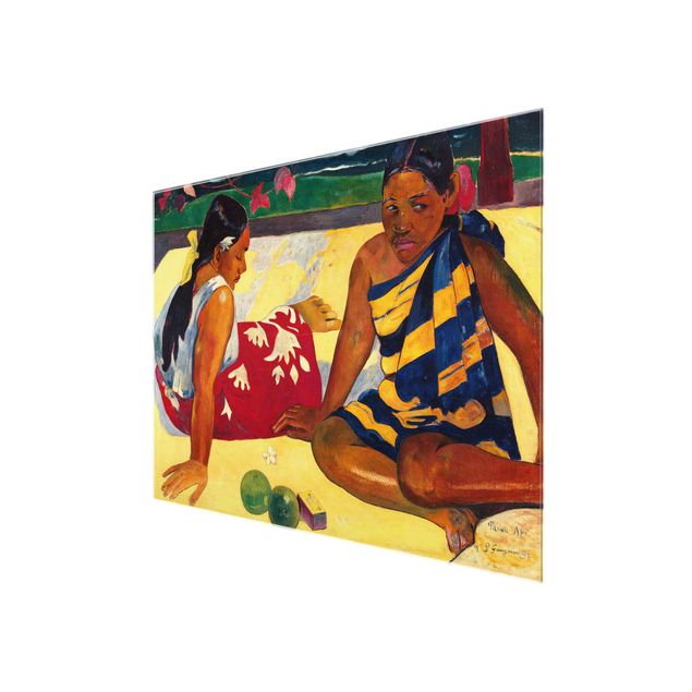 Glass print - Paul Gauguin - Parau Api (Two Women Of Tahiti)
