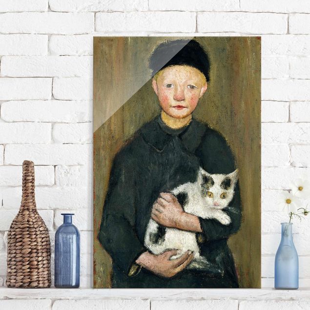Magnettafel Glas Paula Modersohn-Becker - Boy with Cat
