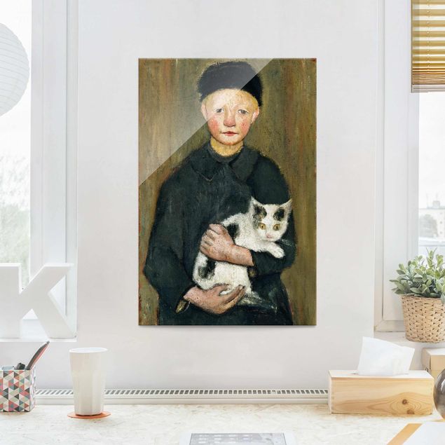 Glass print - Paula Modersohn-Becker - Boy with Cat