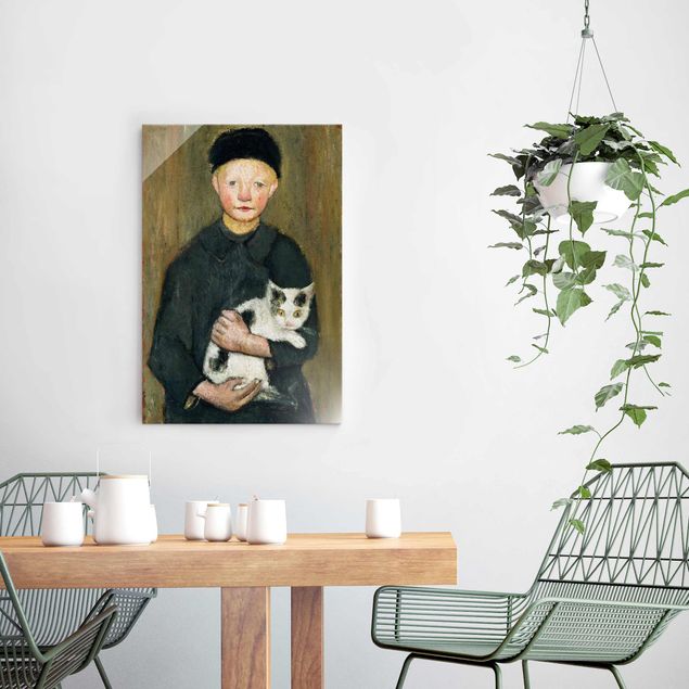 Glass print - Paula Modersohn-Becker - Boy with Cat