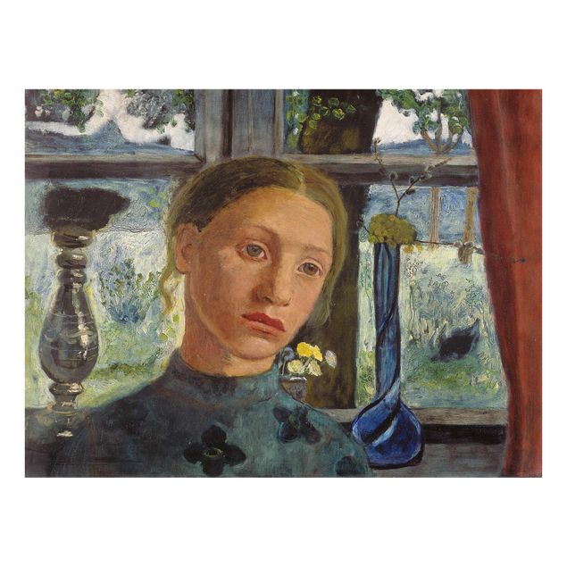 Glass print - Paula Modersohn-Becker - Girl'S Head In Front Of A Window