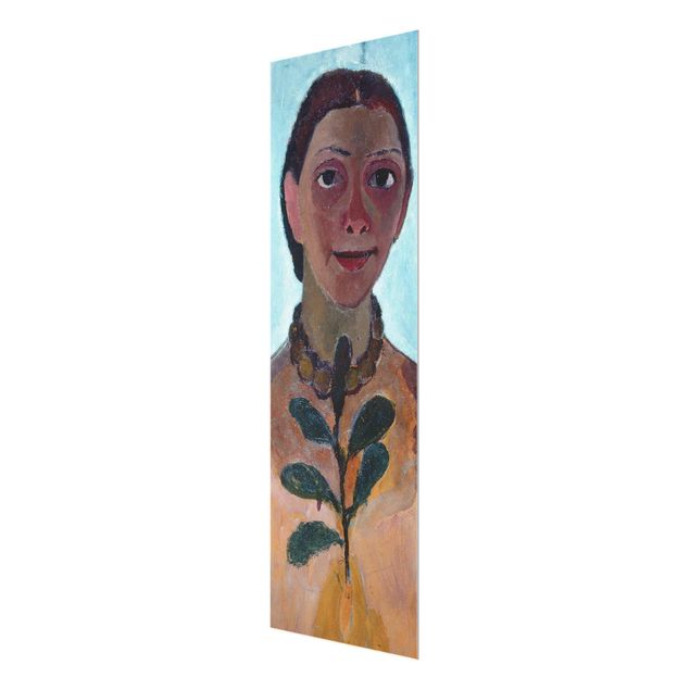 Glass print - Paula Modersohn-Becker - Self Portrait with Amber Necklace