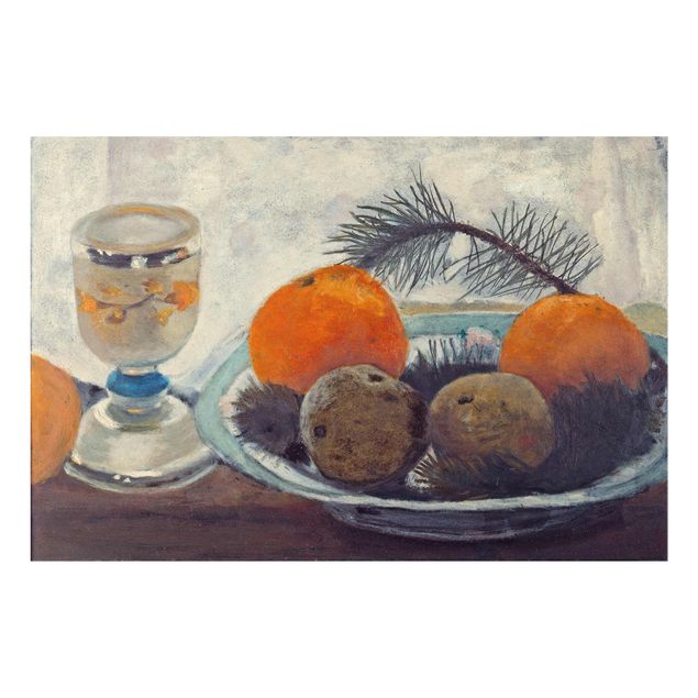 Glass print - Paula Modersohn-Becker - Still Life with frosted Glass Mug, Apples and Pine Branch