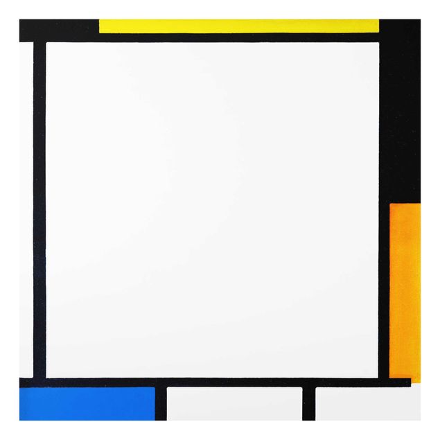 Glass print - Piet Mondrian - Composition III with Red, Yellow and Blue