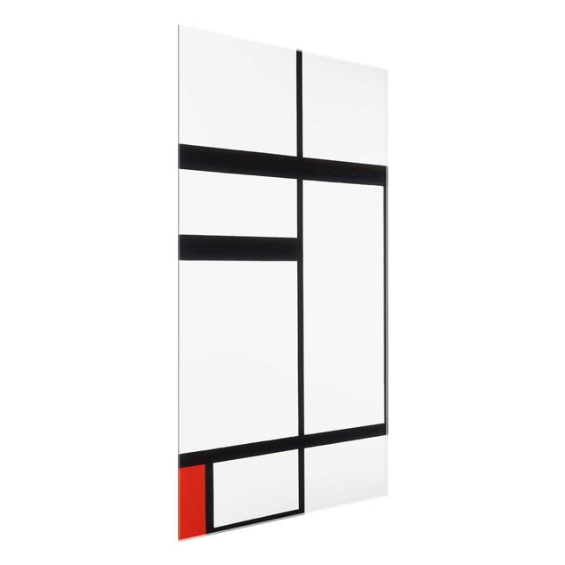 Glass print - Piet Mondrian - Composition with Red, Black and White