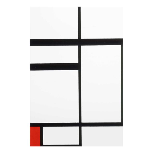 Glass print - Piet Mondrian - Composition with Red, Black and White