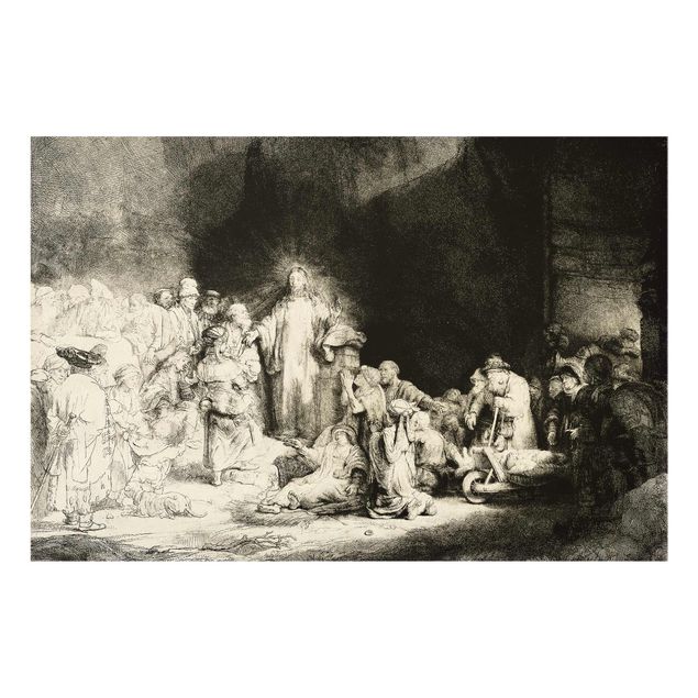 Glass print - Rembrandt van Rijn - Christ healing the Sick. The Hundred Guilder