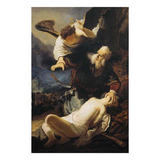 Glass print - Rembrandt van Rijn - The Angel prevents the Sacrifice of Isaac