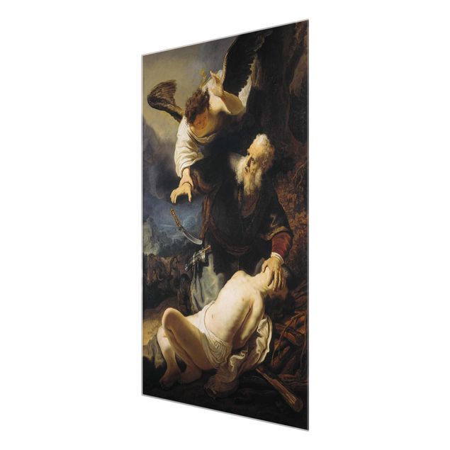 Glass print - Rembrandt van Rijn - The Angel prevents the Sacrifice of Isaac