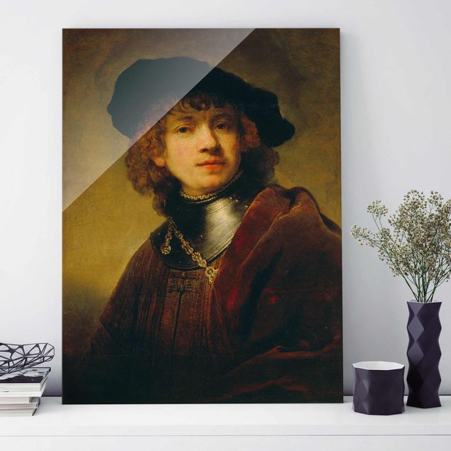Glas Magnettafel Rembrandt van Rijn - Self-Portrait