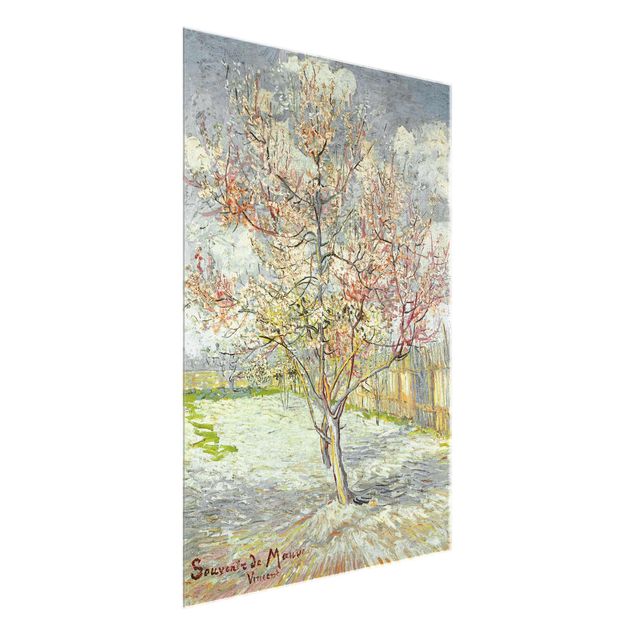 Glass print - Vincent van Gogh - Flowering Peach Trees