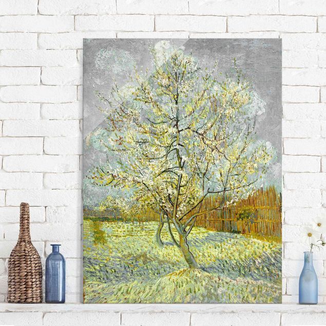 Glas Magnetboard Vincent van Gogh - Flowering Peach Tree