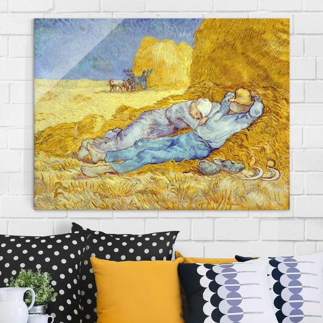 Glas Magnettafel Vincent Van Gogh - The Napping