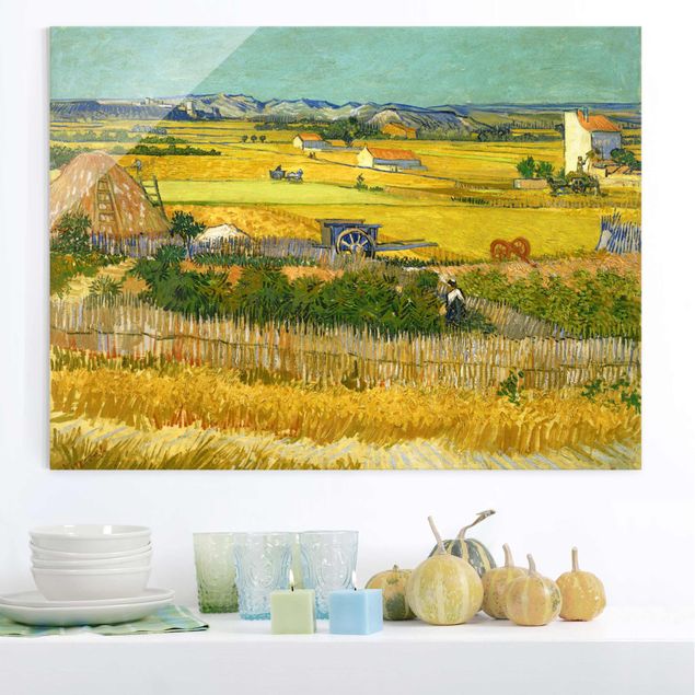 Glas Magnetboard Vincent Van Gogh - The Harvest