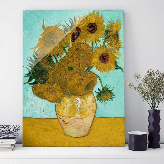 Glas Magnettafel Vincent van Gogh - Sunflowers