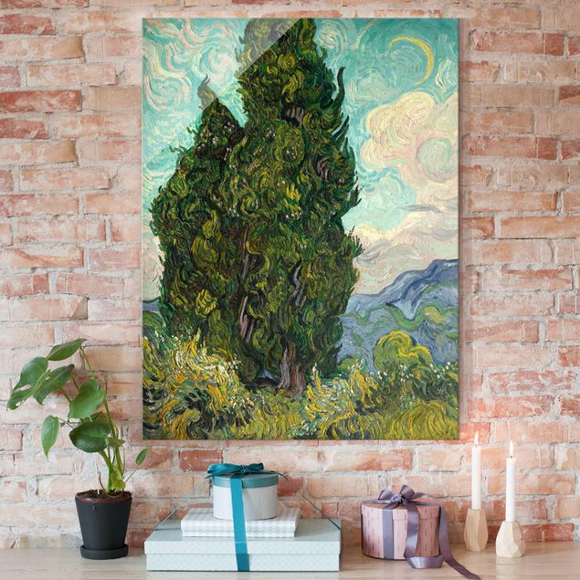 Glass print - Vincent van Gogh - Cypresses