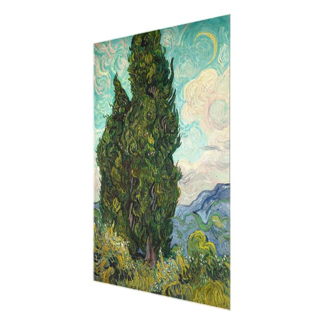 Glass print - Vincent van Gogh - Cypresses