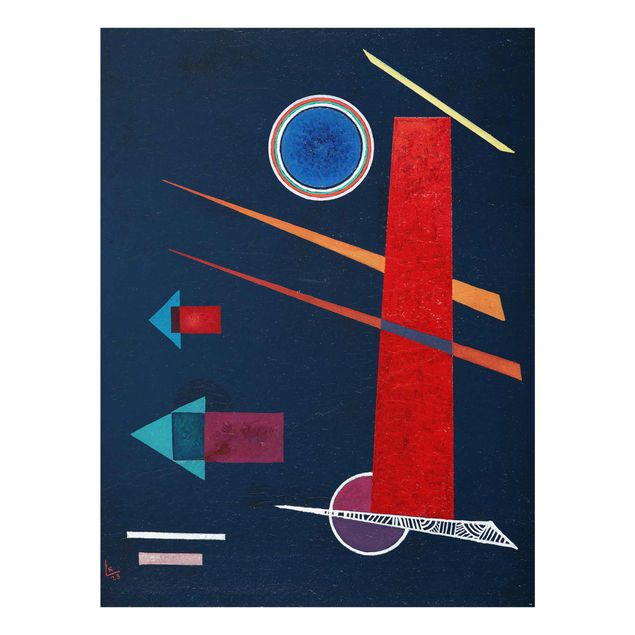 Glass print - Wassily Kandinsky - Powerful Red