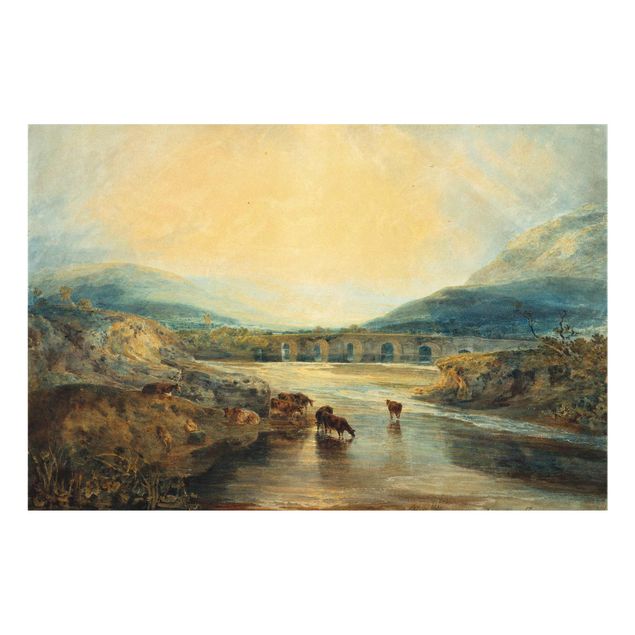 Glass print - William Turner - Abergavenny Bridge, Monmouthshire: Clearing Up After A Showery Day