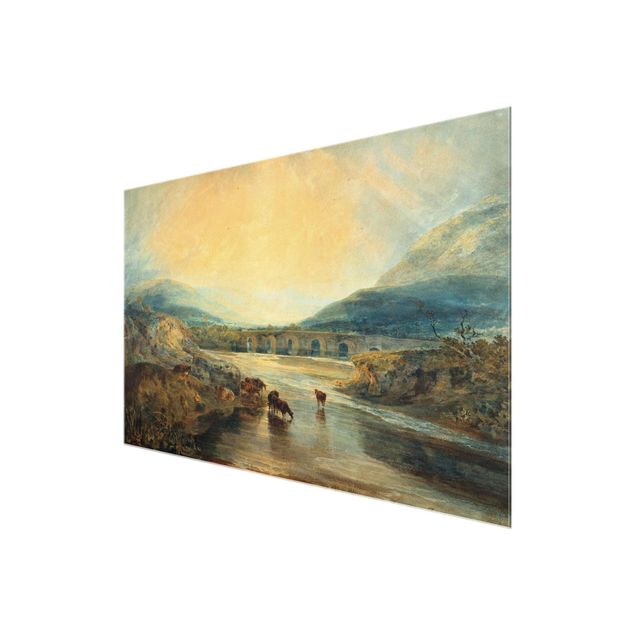 Glass print - William Turner - Abergavenny Bridge, Monmouthshire: Clearing Up After A Showery Day