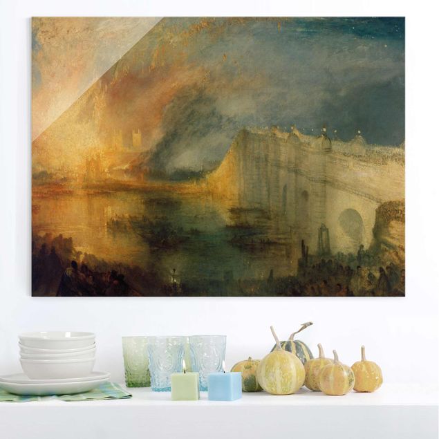Magnettafel Glas William Turner - The Burning Of The Houses Of Lords And Commons