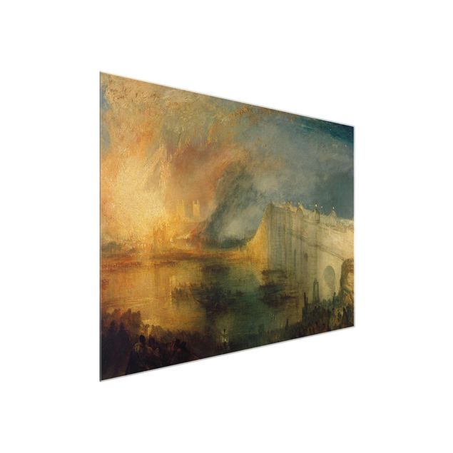 Glass print - William Turner - The Burning Of The Houses Of Lords And Commons