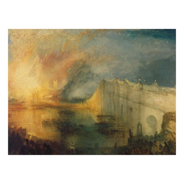Glass print - William Turner - The Burning Of The Houses Of Lords And Commons