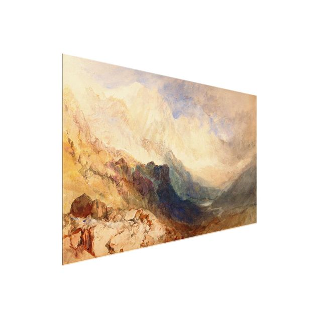 Glass print - William Turner - View along an Alpine Valley, possibly the Val d'Aosta