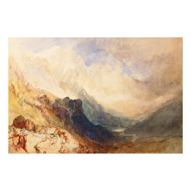 Glass print - William Turner - View along an Alpine Valley, possibly the Val d'Aosta