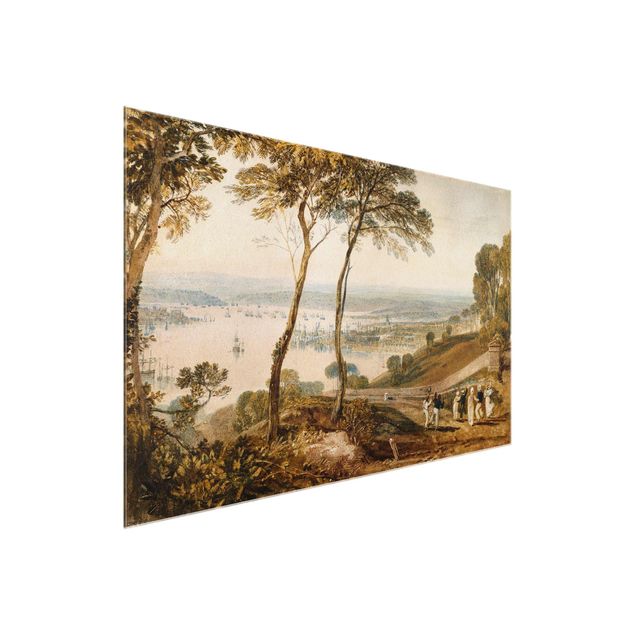 Glass print - William Turner - Plymouth Dock, from near Mount Edgecumbe