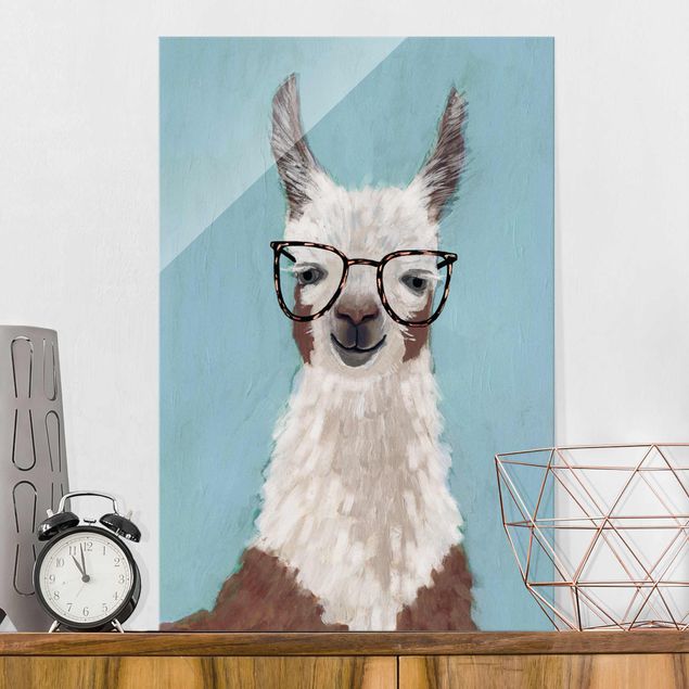 Glas Magnetboard Lama With Glasses II