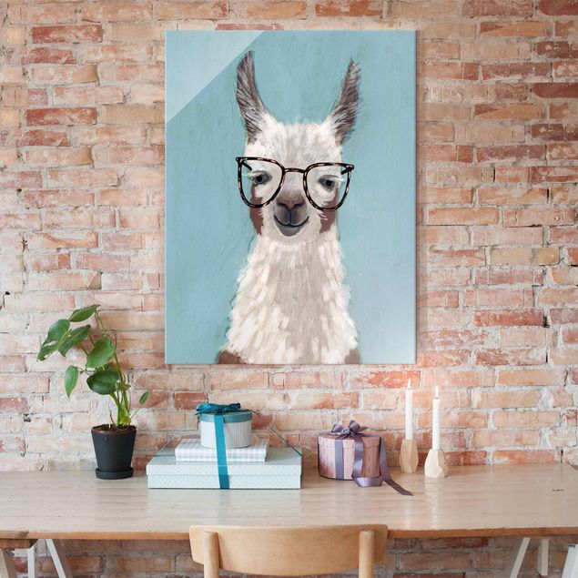 Glass print - Lama With Glasses II