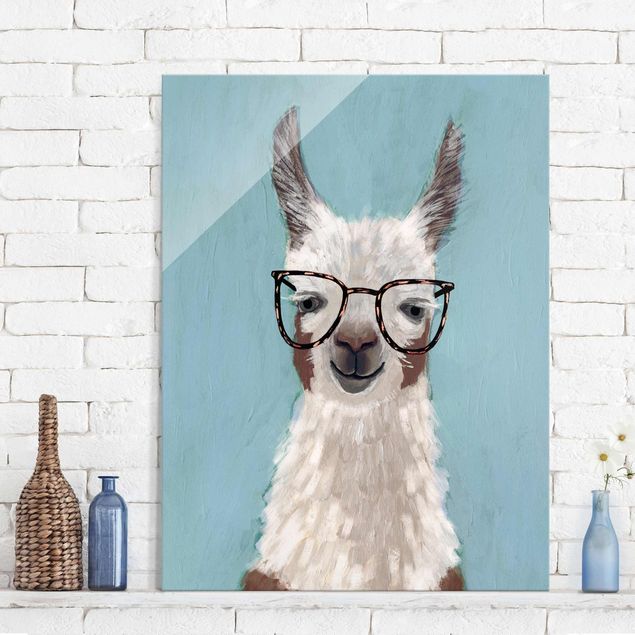 Glas Magnetboard Lama With Glasses II