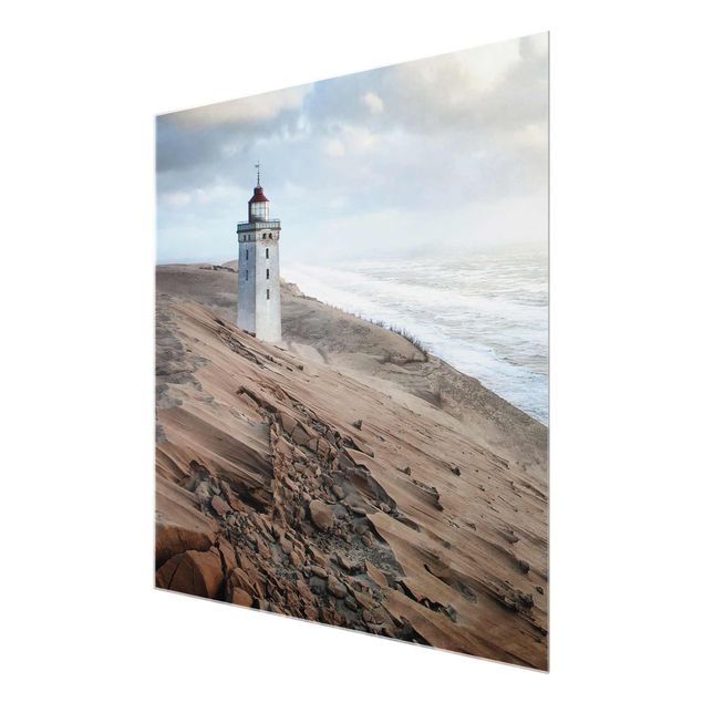 Glass print - Lighthouse In Denmark