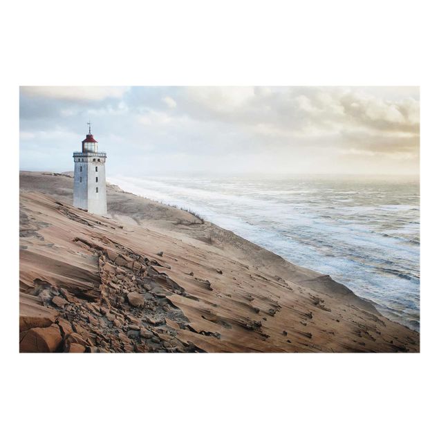 Glass print - Lighthouse In Denmark