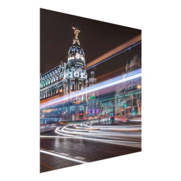 Glass print - Madrid Traffic